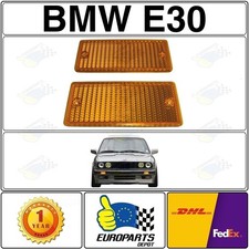 1984-1988 BMW E30 Early Model Metal Bumper Orange Turn Signal Blinker Lens Set picture