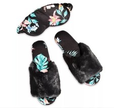 INC tropical floral print women's slide slippers + eye sleep mask set:Size 11-12 picture