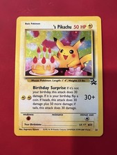 Pokemon TCG Birthday Pikachu Black Star Promo #24 Card WOTC 2000 LP- MP+ picture