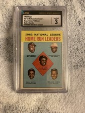 1963 TOPPS 1962 NL HR LEADERS MAYS/AARON/ROBINSON/BANKS/CEPEDA #3 CGC 3 Vintage picture