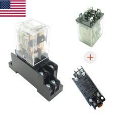 US Stock Power Relay 12A DPDT Coil 12V 24V 110V 220V LY2NJ 8Pin Plug-in + Socket picture
