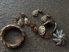 Lot SetBracelet Clips Earrings Brooch Trifari Lisner Sara Converty Vintage 1960 picture