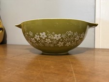 Vintage Pyrex Daisy Spring Blossom Green White Cinderella Nesting Bowls Set of 4 picture