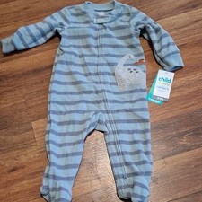 Child of Mine by Carter's 3-6M Dinosaur Striped Knit Coverall 2-Way Zipper picture