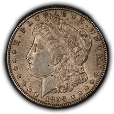 1898-S $1 Morgan Silver Dollar - AU Semi Key Date - SKU-D7879 picture