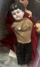 GERMAN China Bisque Doll doll with Cloth body / Head Read Vintage picture