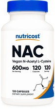 Nutricost N-Acetyl L-Cysteine (NAC) 600mg, 120 Vegan Capsules - Non-GMO picture