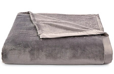 BERKSHIRE Classic Velvety Plush - Chateau Grey FULL/QUEEN Blanket Satin Binding picture