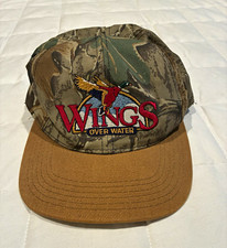 Vintage 90s Wings Over Water Mallard Duck Camo Snapback Hat Made In USA Hunting picture