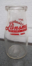 LANSING DAIRY CO. GLASS BOTTLE SUNBEAM PRODUCTS HALF PINT LANSING, MICHIGAN picture