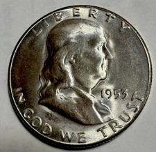1953 S Franklin Half Dollar~90% Silver~Uncirculated~BU DETAILS picture