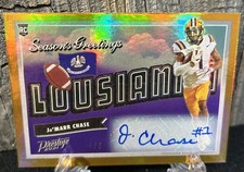 JaMarr Chase AUTO- Seasons Greetings SG-14 2021 Prestige RC 1/3 picture