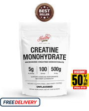 HEARTHY FOODS Creatine Monohydrate Micronized Powder 500G - 100 Servings, 5000mg picture