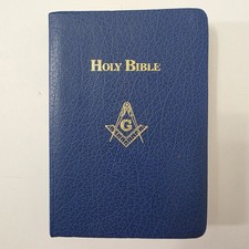 Vtg 1984 Copyright Master Mason Ed Holy Bible KJV Blue Masonic Heirloom Clean picture