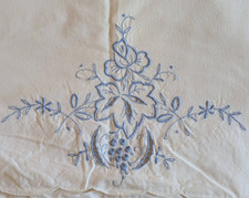 Set of 2 vintage pillowcases cutwork embroidery cottage chic pre-owned EUC picture