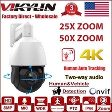 Vikylin 4K 8MP POE Dome PTZ Security IP CCTV Camera 25X 50X Zoom Auto Tracking picture