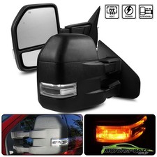 Fit 2015-2018 Ford F150 8 PIN Power Heated Telescoping LED Light Towing Mirrors picture