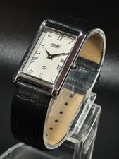 Vintage Refurbished Seiko Slim Quartz Tank  Men's Wrist Watch-White Dial picture