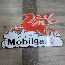 MOBILGAS PEGASUS PORCELAIN ENAMEL SIGN 30 X 17.5 INCHES picture