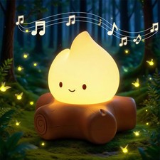 Campfire Night Light White Noise Sound Machine LED Desk Lamp Kids Bedside Gift picture