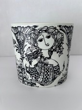 Bjorn Wiinblad Nymolle Denmark  3186 Lilje Lily Oval Pottery  Vase Planter MCM picture