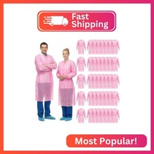 Xuhal 150 Pack Disposable Isolation Gowns PPE Gowns Disposable Bulk,Pink picture