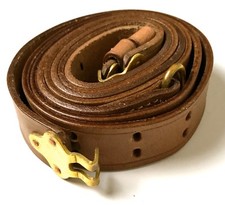WWI US M1903 SPRINGFIELD REMINGTON RIA RIFLE CARRY SLING-LIGHT BROWN LEATHER picture