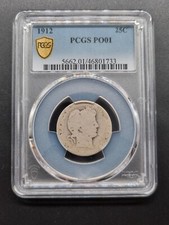 1912 Barber Quarter 25c Lowball PCGS PO1 POOR 1 #64539 picture