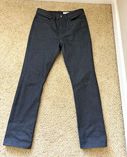 New Gustin Raw Selvedge Denim Jeans Men's 34 Tailored 36x32.5 Made in USA Gray picture