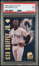 1996 Leaf KEN GRIFFEY JR. Hats Off INSERT #5 PSA 7 NEAR MINT Seattle Mariners picture