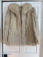 Women’s Fur Coat, Short Lined, single hook and eye closure, Size 12, Fox picture