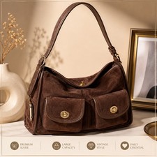 Casual Commuter Large Capacity Suede Pillow Bag Single Shoulder Crossbody Bag👜 picture