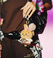 Chiikawa Usagi Brown Leopard Plush Doll Flower Hairpin Keychain Bag Charm picture