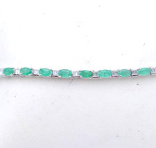 Djoy Natural Emerald Moissanite Sterling Silver Rhodium New 8