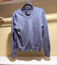 The Men's Store Bloomingdale's Men's Gray Wool Knit V-Neck Pullover Sweater L picture
