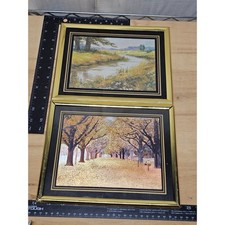 VTG MCM Retro Metallic Reflective Chromatic Art - Lot of 2 - Print Picture 8x10 picture