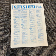 VTG FISHER SERVICE STATIONS DOCUMENT JULY 1984 NICE picture