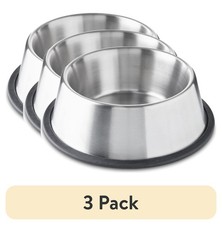 (3 pack) Large 8.4-Cup Stainless Steel Pet Bowl, Silver picture