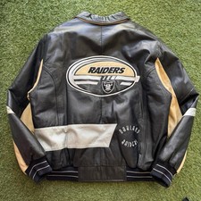 Vintage Oakland Raiders Carl Banks GIII Leather Jacket RARE NFL Football Size XL picture