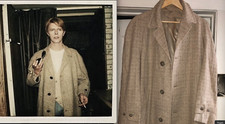 Vtg 1940/50s Mens DUNBROOK  Superb Atomic Beige Flecked Wool Coat 46 David Bowie picture