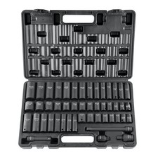 VEVOR Impact Sockets Set 48pcs 6-Point 3/8in Drive Bit Ratchet Tool Kit Case picture