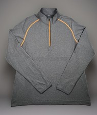 Lululemon Mens Metal Vent Tech 1/2 Zip Pullover Long Sleeve L Gray Orange Trim picture