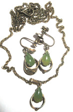 Vintage Sorrento Sterling Silver & Filigree Necklace & Clip Earrings picture