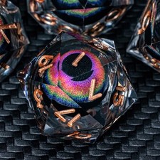 ARUOHHA DND Dragon Eye Dice Liquid Core Resin Sharp Edged Dice Set with Gift ... picture