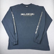 Vintage Y2K Billabong T Shirt Mens Large Blue Long Sleeve Worldwide Skate Surf picture