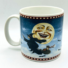 VTG Sakura Haunted Hollow Halloween Coffee Mug David Carter Brown Witch Moon Owl picture