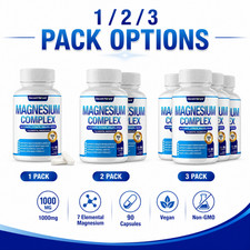 1-3 Pack Magnesium Supplement 1000mg Non-GMO 7 Element 90 Capsules Each picture