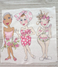 loralie bathettes fun fabric 11 x 12 inch 3 ladies picture