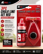 ATE Pro Chalk Line Reel Set 100 Ft Red Chalk Chalk Reel picture