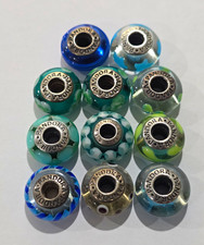 PANDORA LOT of 11 RERIRED VINTAGE 925 Sterling Silver Murano Glass Bead Charms picture
